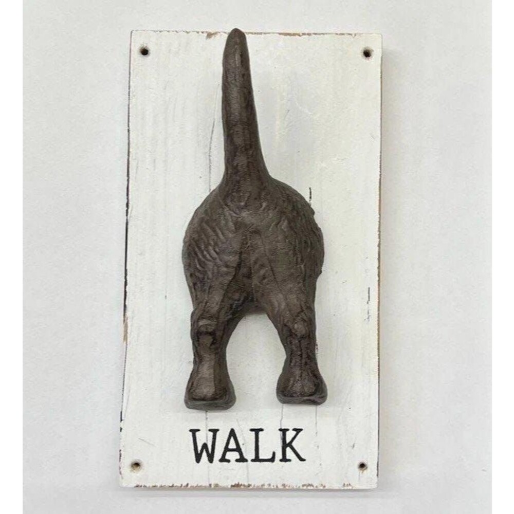 Dog Wall Hook for Leashes and Accessories Wood and Cast Iron New Old Stock